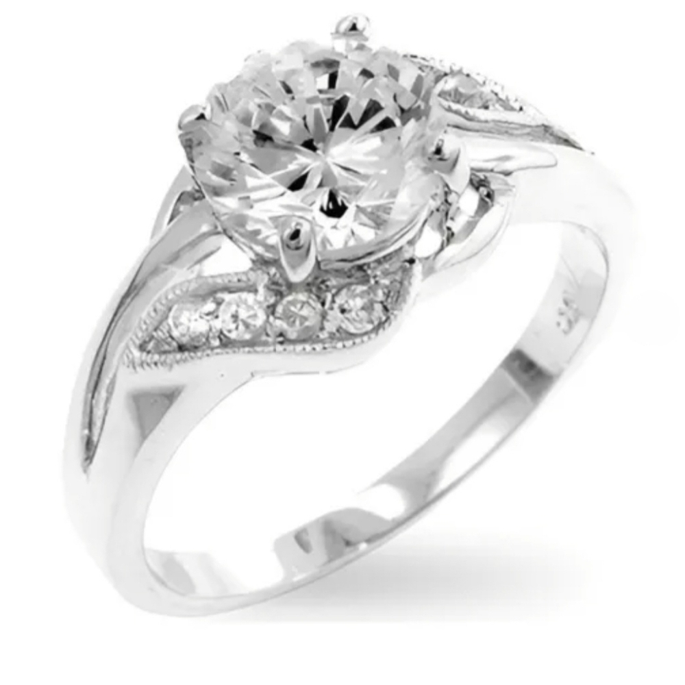 Natka | Round CZ Elegant Engagement Ring | 1.8 ct | Size: 7
